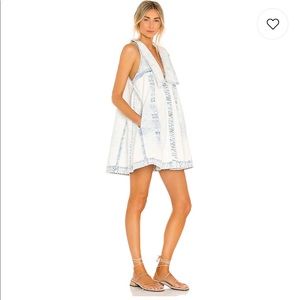 free people katie halterneck denim dress